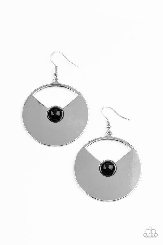 006 Paparazzi Accessories-Record-Breaking Brilliance - Black Earrings