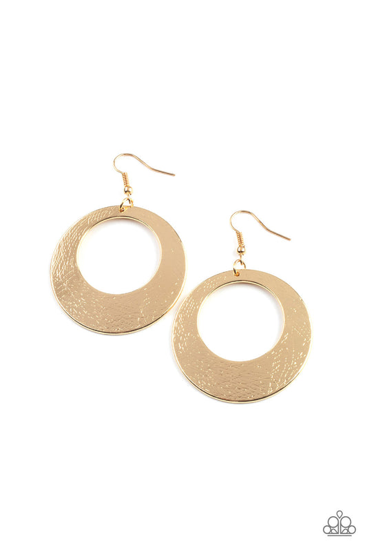 012 Paparazzi Accessories - Outer Plains - Gold Earrings