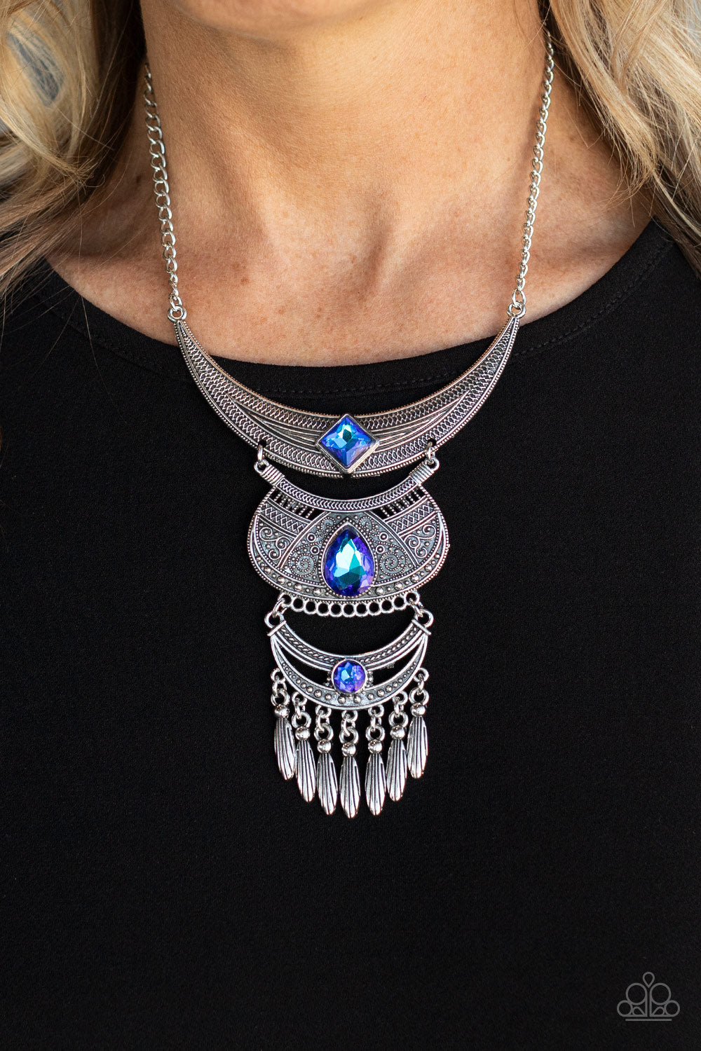 026 Paparazzi Accessories- Lunar Enchantment - Blue Neacklace
