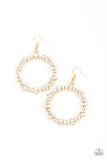 014 Paparazzi Accessories- Glowing Reviews Gold Earrings